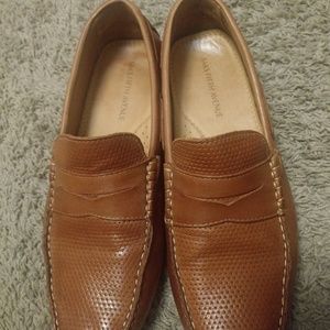Saks Fifth Avenue tan driver moccasins 10D, worn